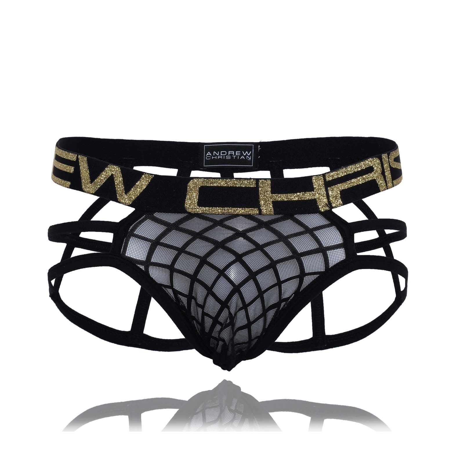 String Andrew Christian Lattice Lace Sheer Web 91493