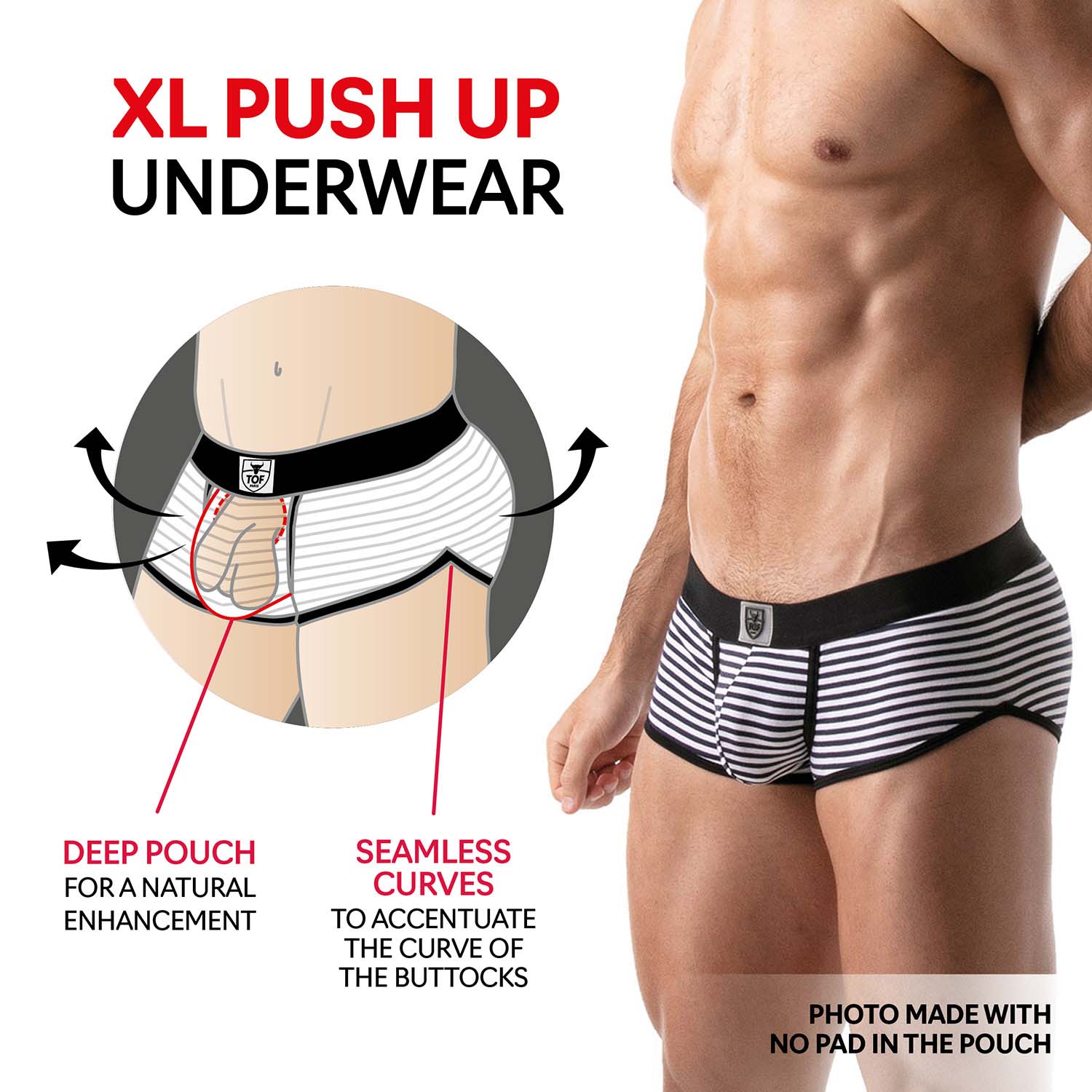 Boxer Empty Bottom Stripes TOF PARIS TOF102N