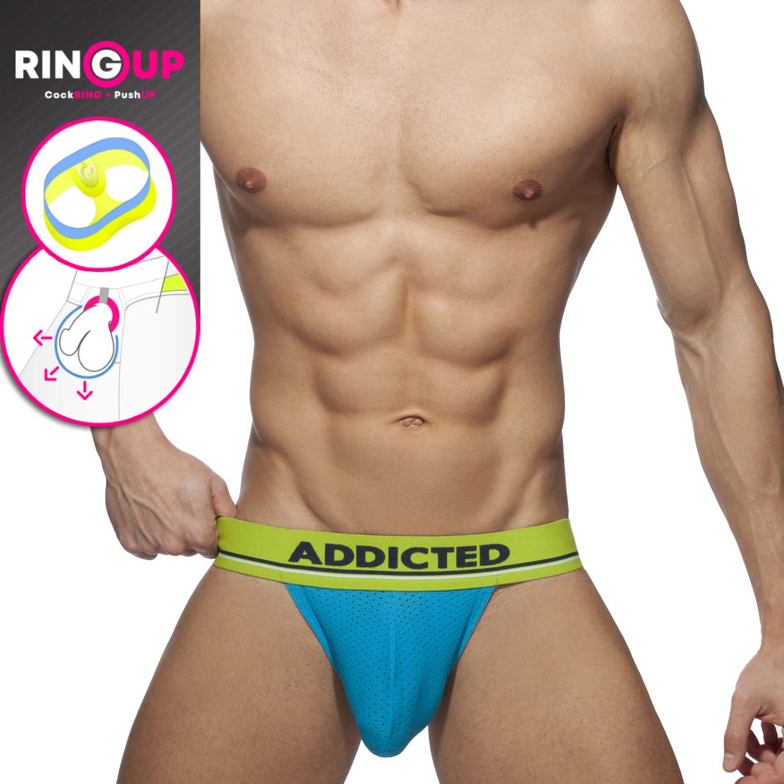 Jock Strap Cockring Addicted Mesh AD924