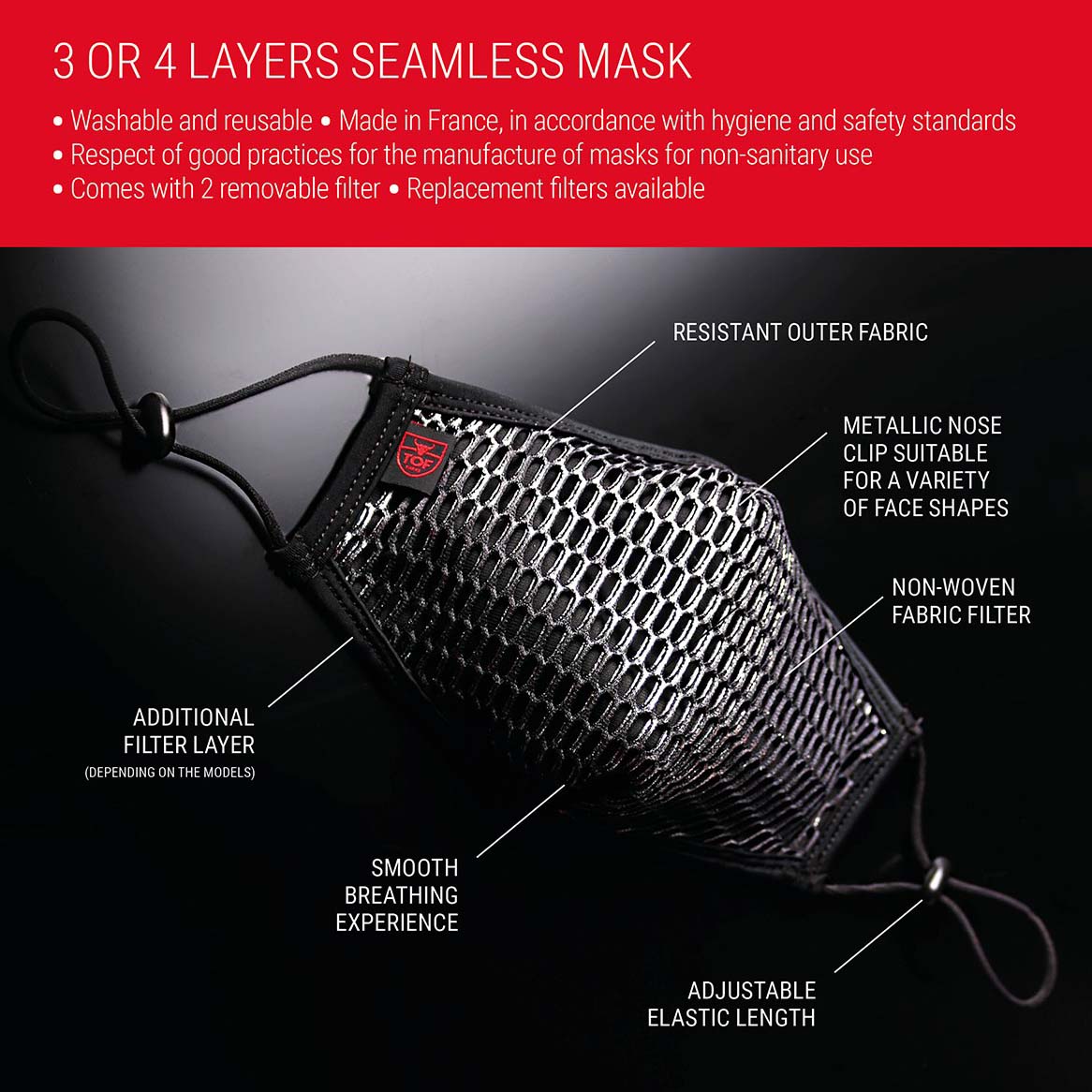 Masque TOF Paris 3D Seamless M0007G