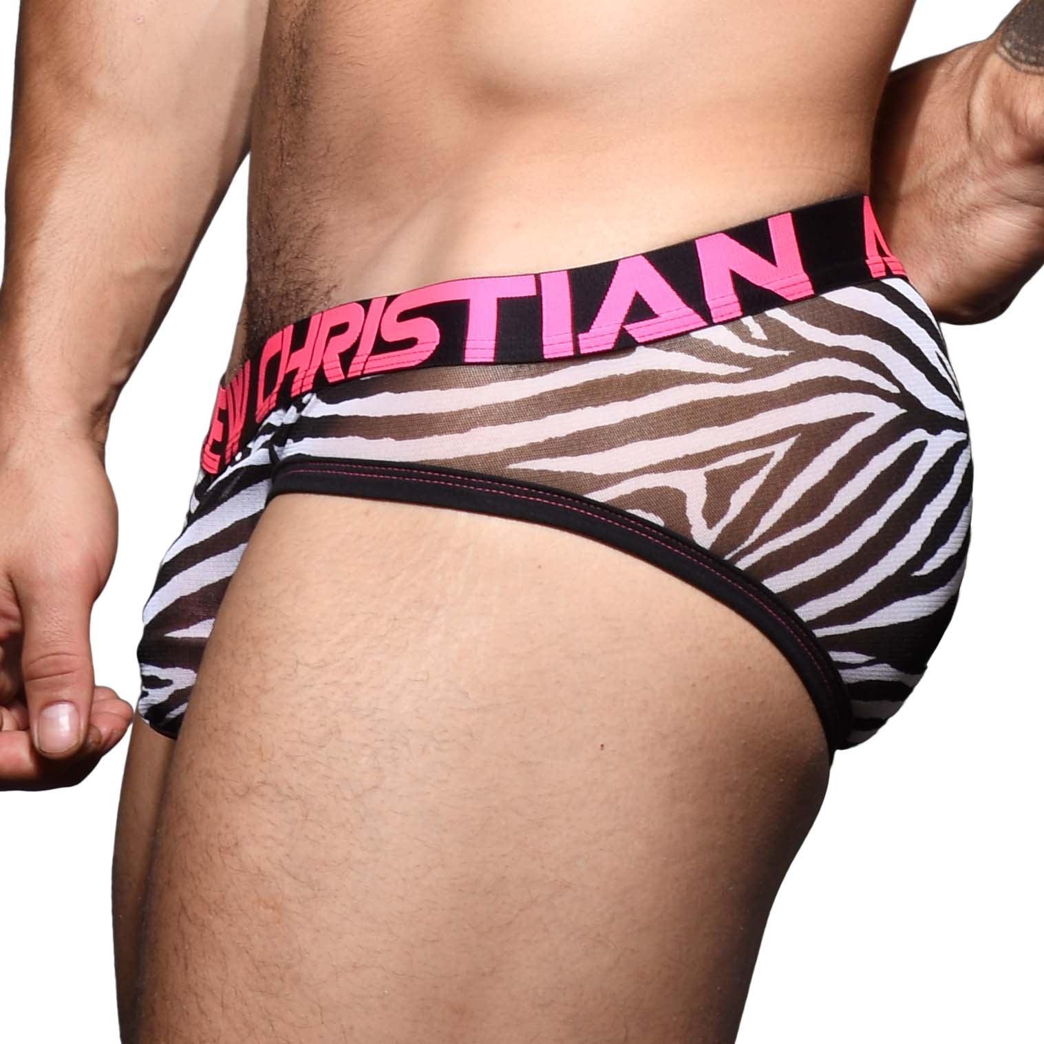 Slip Andrew Christian Sheer Mesh Zebra 91595