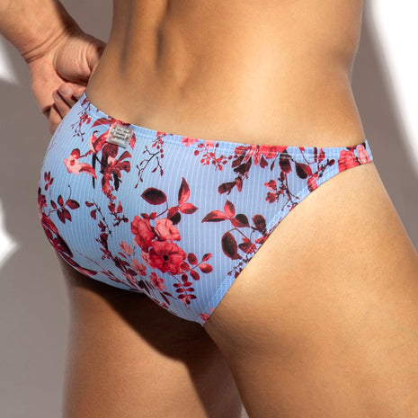 Slip ES Collection Striped Floral UN686 Bleu ciel