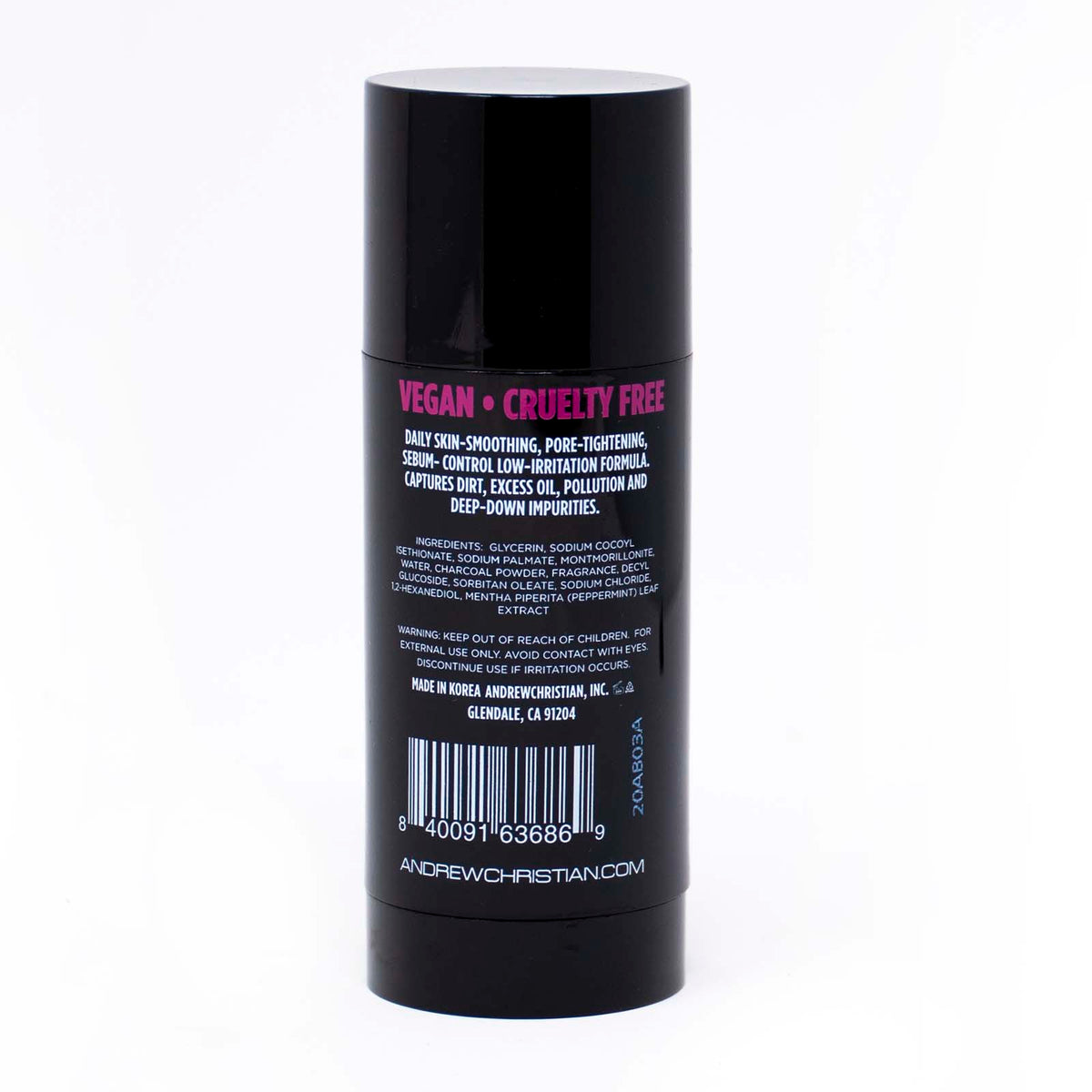 Soin Andrew Christian Foaming Charcoal Detox Cleansing Stick 8451