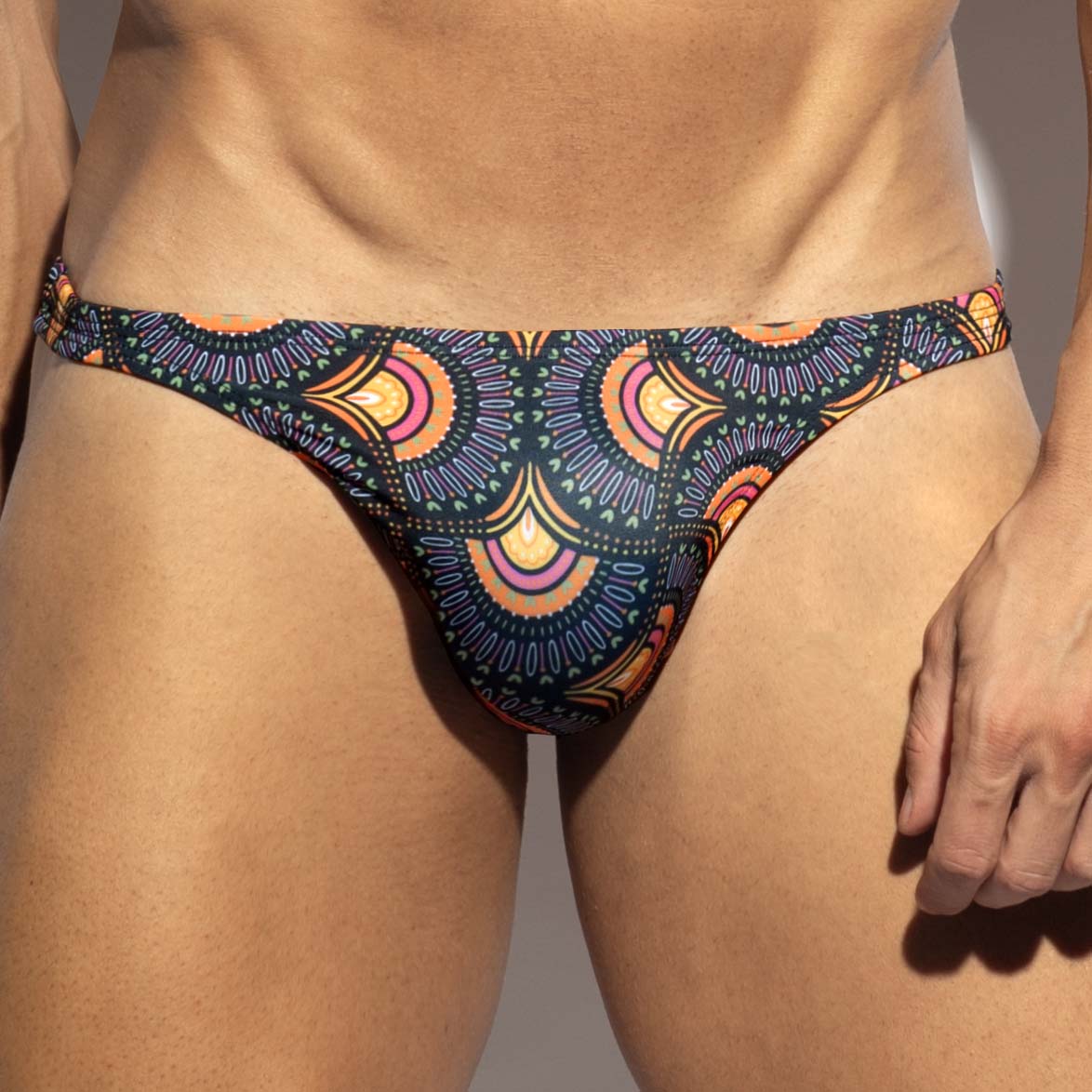 String de bain ES Collection Peacock Print 2605 noir