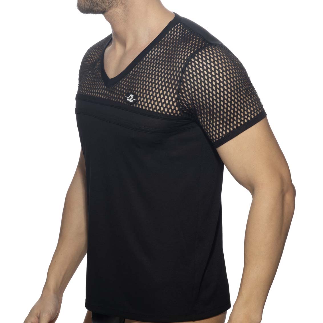 T-Shirt AD Fetish Mesh Striped ADF166