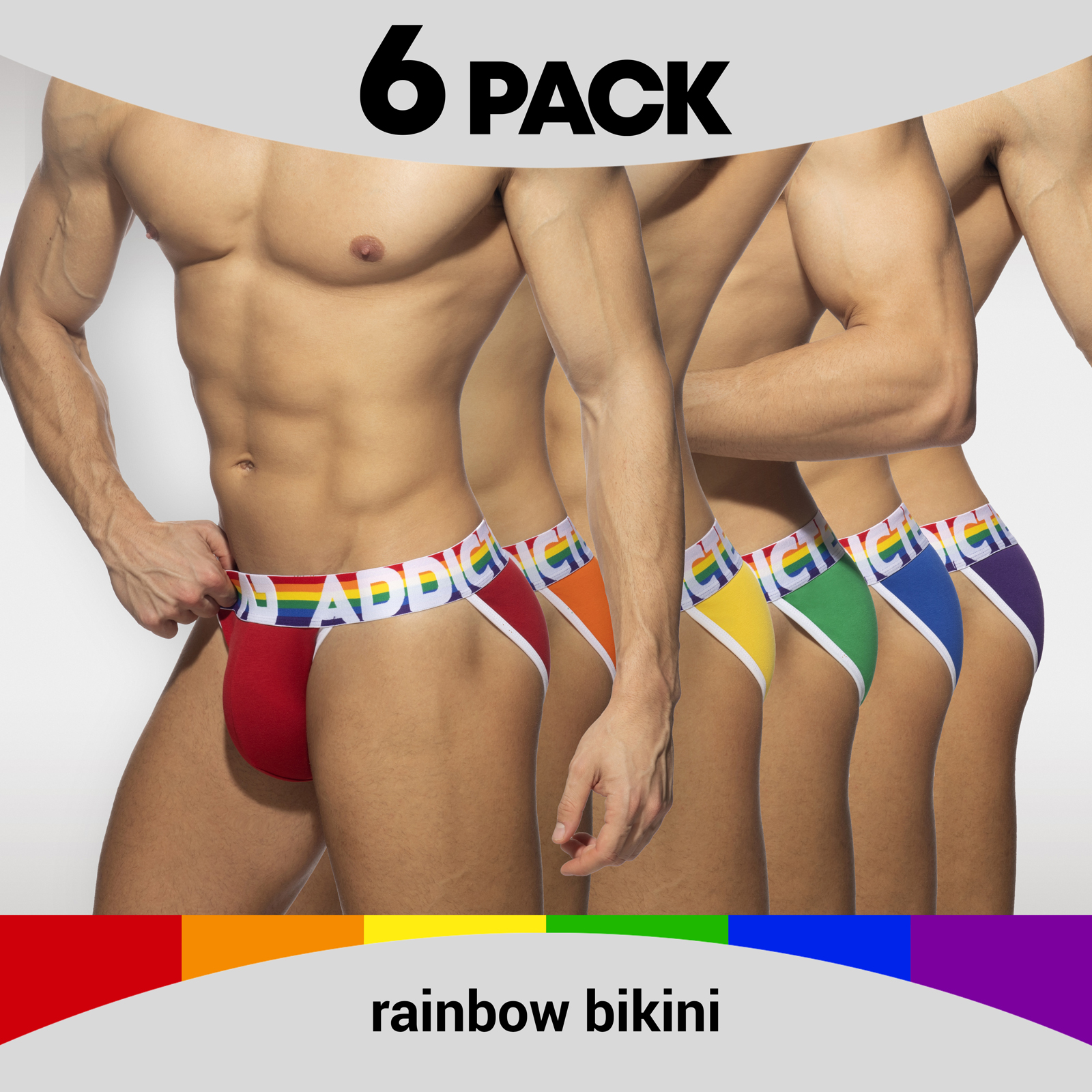 Pack of 6 Bikinis Addicted Rainbow AD1146PP